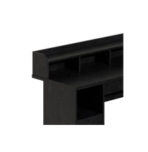 Mesa de Trabajo Color Negro en MDF, 120x60x95.5cm - 2 Cajones y Estantes para Organización Eficiente